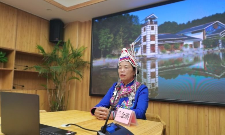 Lan Nianying, a deputy to the National People’s Congress, China’s top legislature, shares stories about her execution of duties via video link, Sept. 27, 2021. (Photo/Courtesy of the information department of the General Office of the Standing Committee of the National People’s Congress)